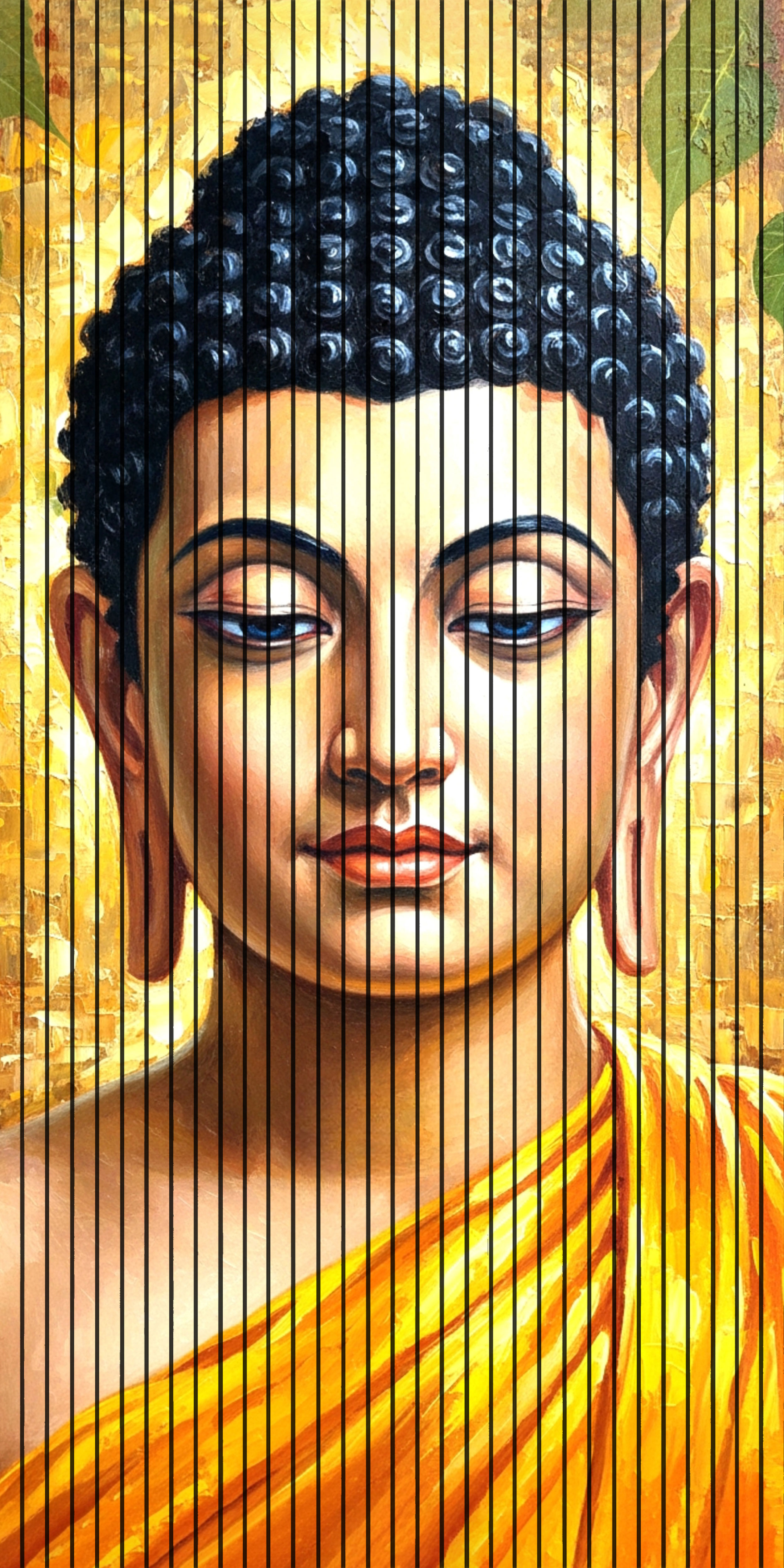 7D Fluted Panel – 7D-116 | Lord Buddha Face Textured Design | 5 Feet × 10 Feet