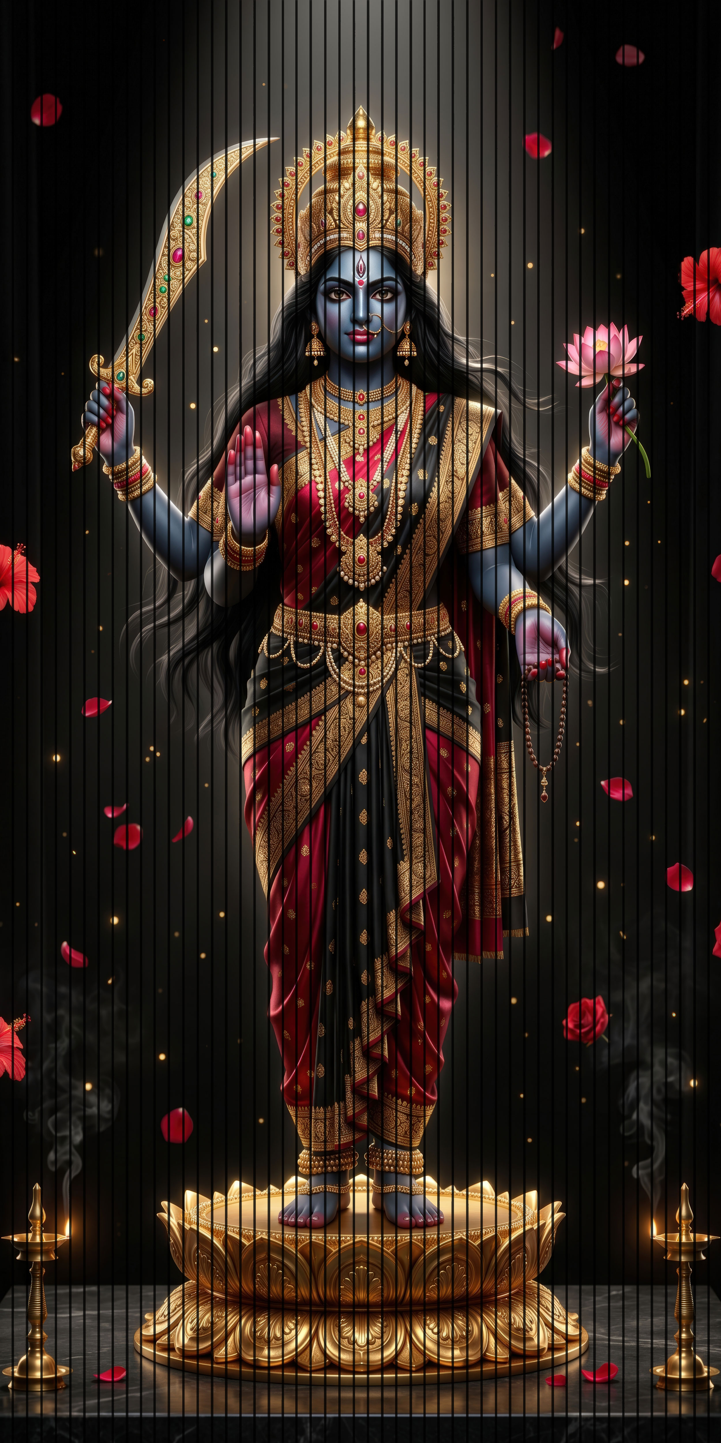 7D Fluted Panel – 7D-134 – Bhadra Kali Design | 5×10 Feet | Textured Finish