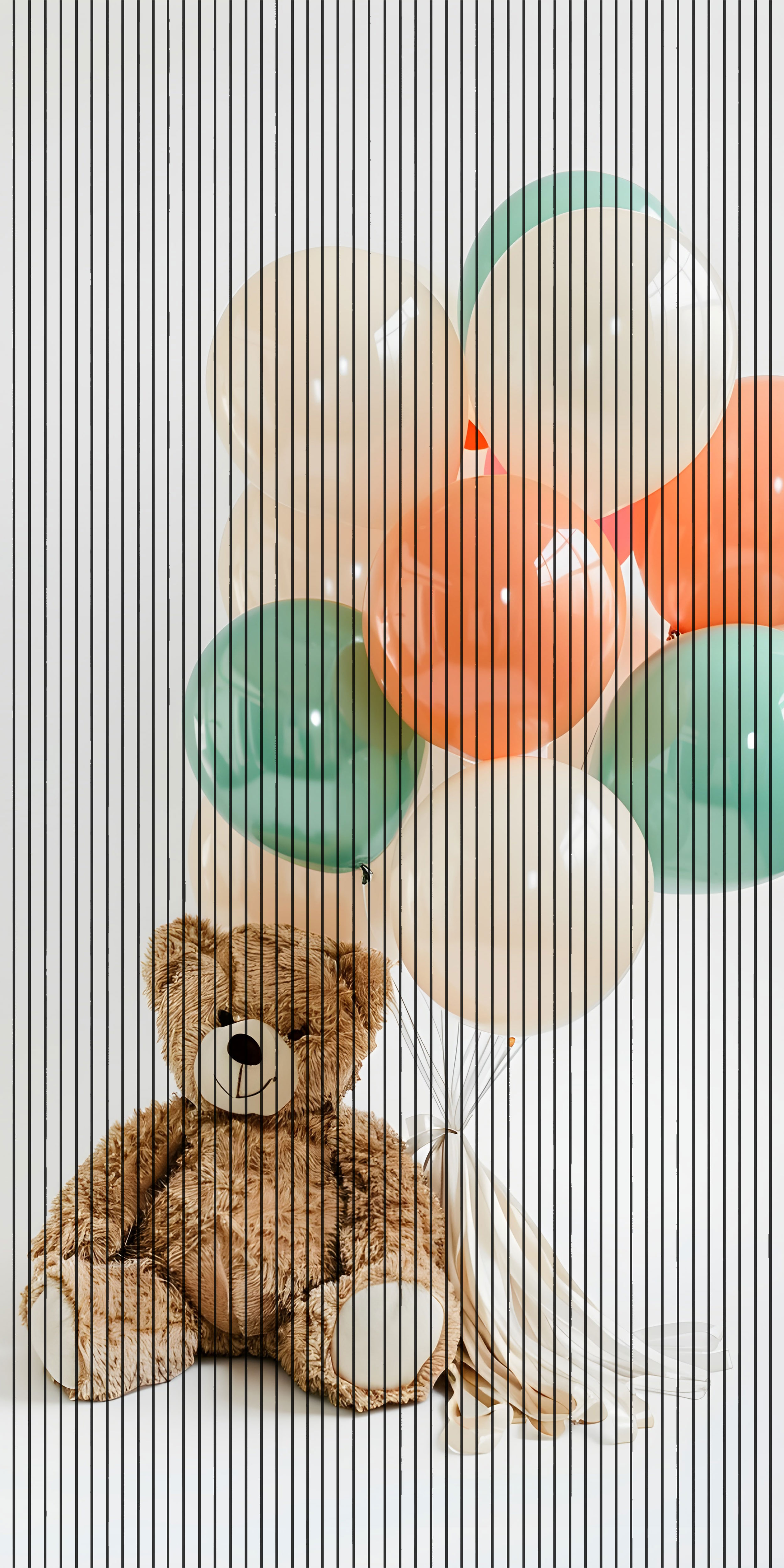 7D Fluted Panel – 7D-1055 – Teddy Bear with Balloons | 5×10 Feet | Textured Finish