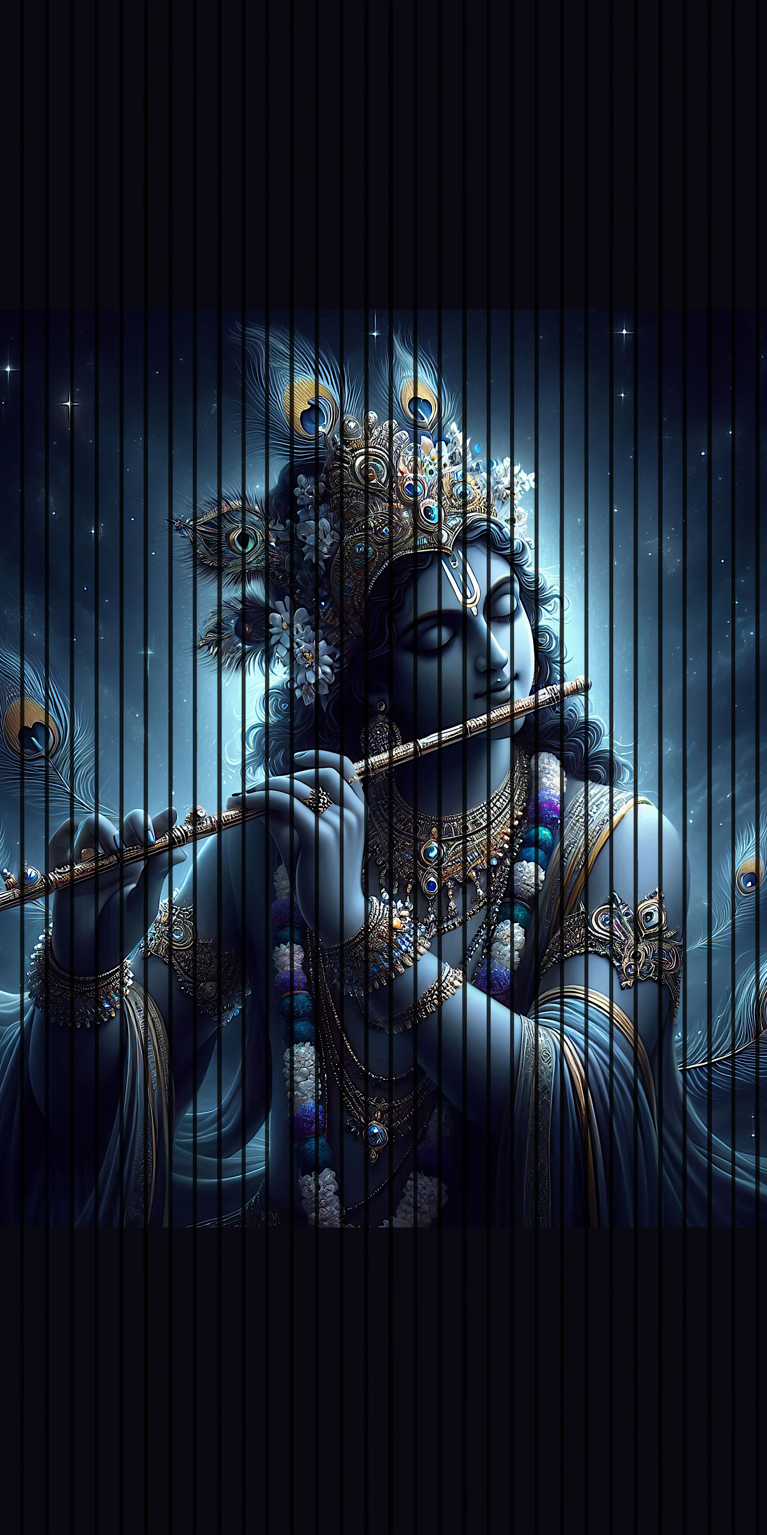 7D Fluted Panel – 7D-105 | Lord Shree Krishna Textured Design | 5 Feet × 10 Feet