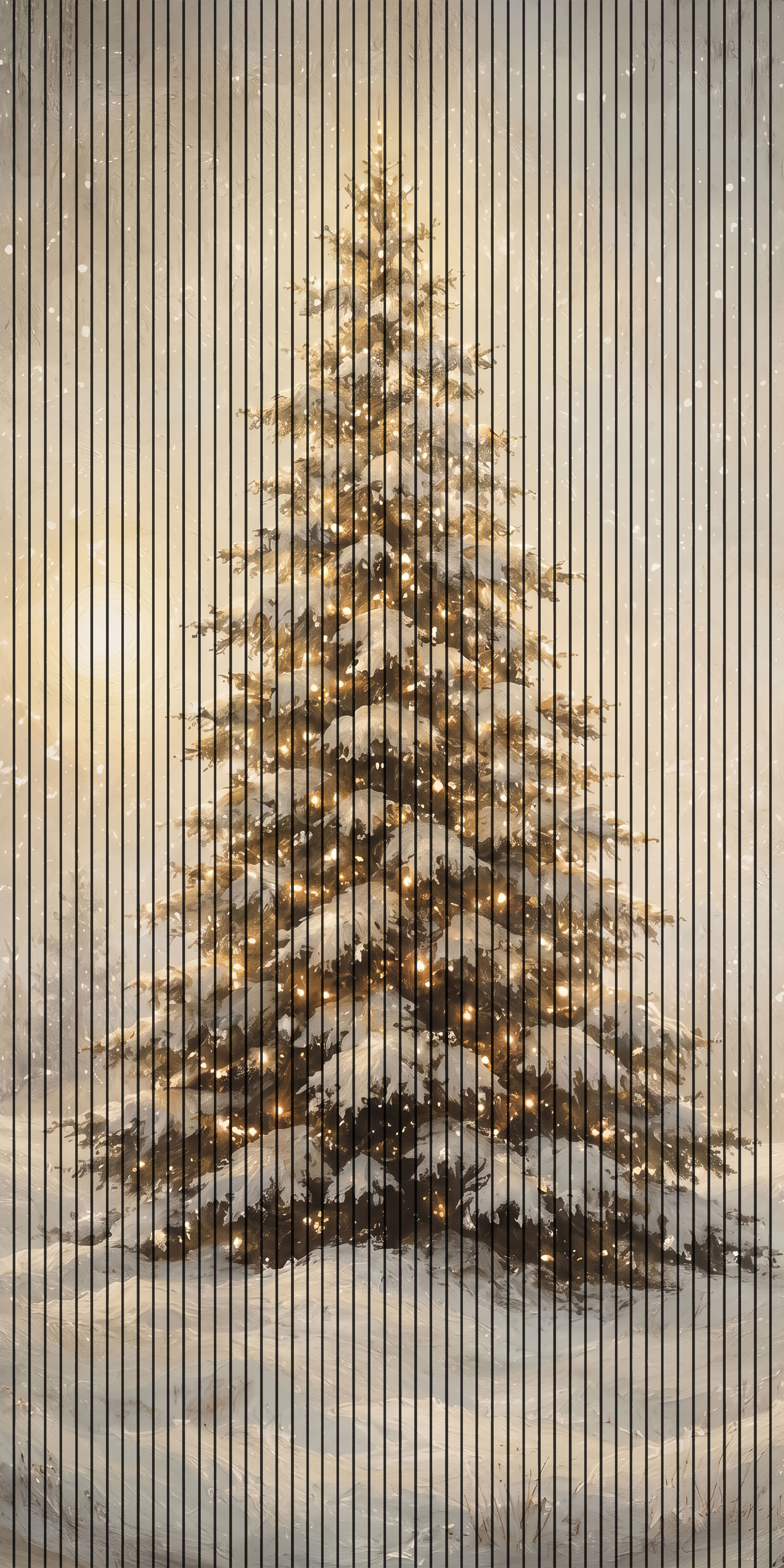 7D Fluted Panel – 7D-1067 – Snow-Covered Christmas Tree Design | 5×10 Feet | Textured Finish