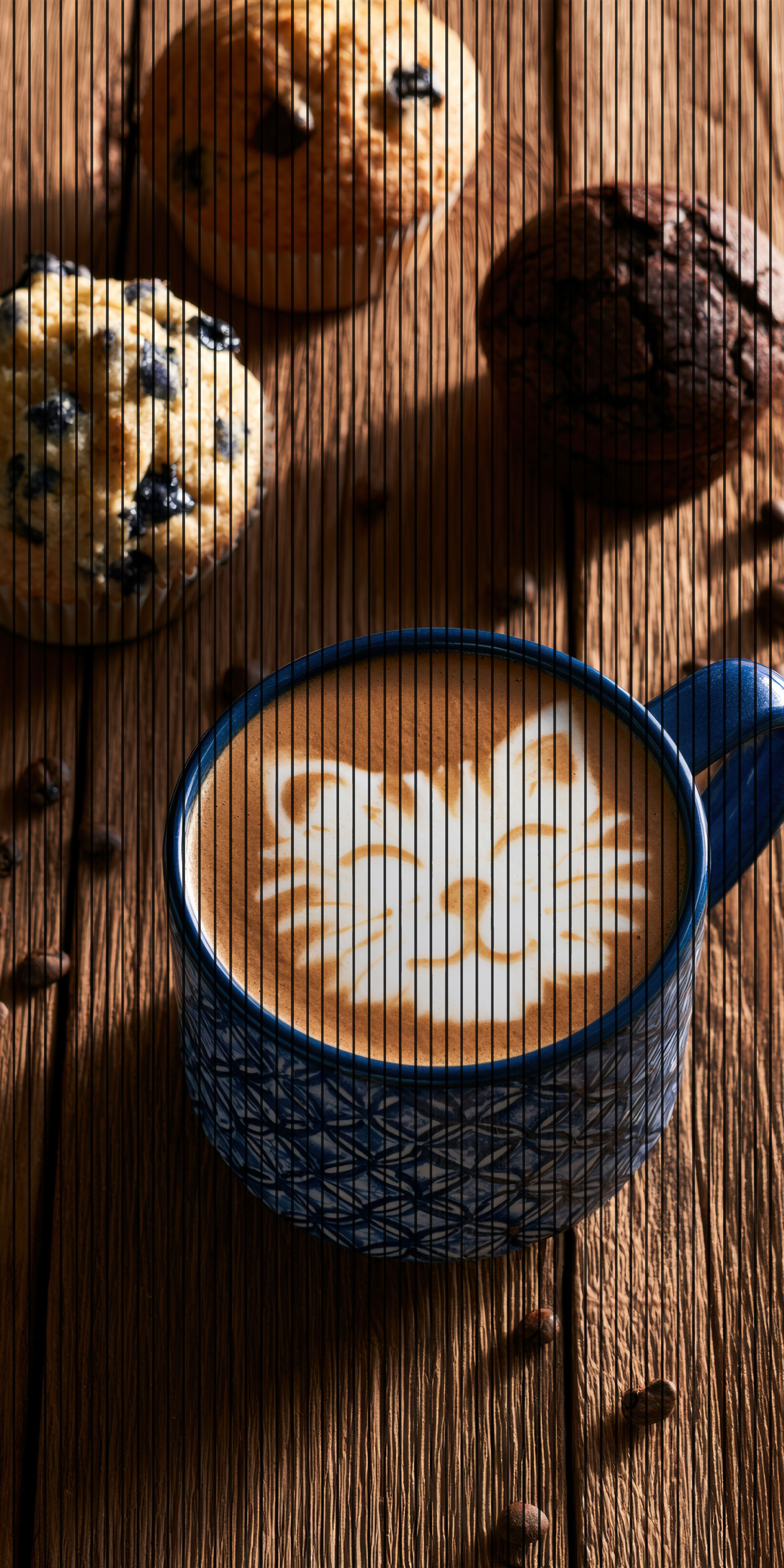 7D Fluted Panel – 7D-1073 – Morning Coffee & Muffins Design | 5×10 Feet | Textured Finish