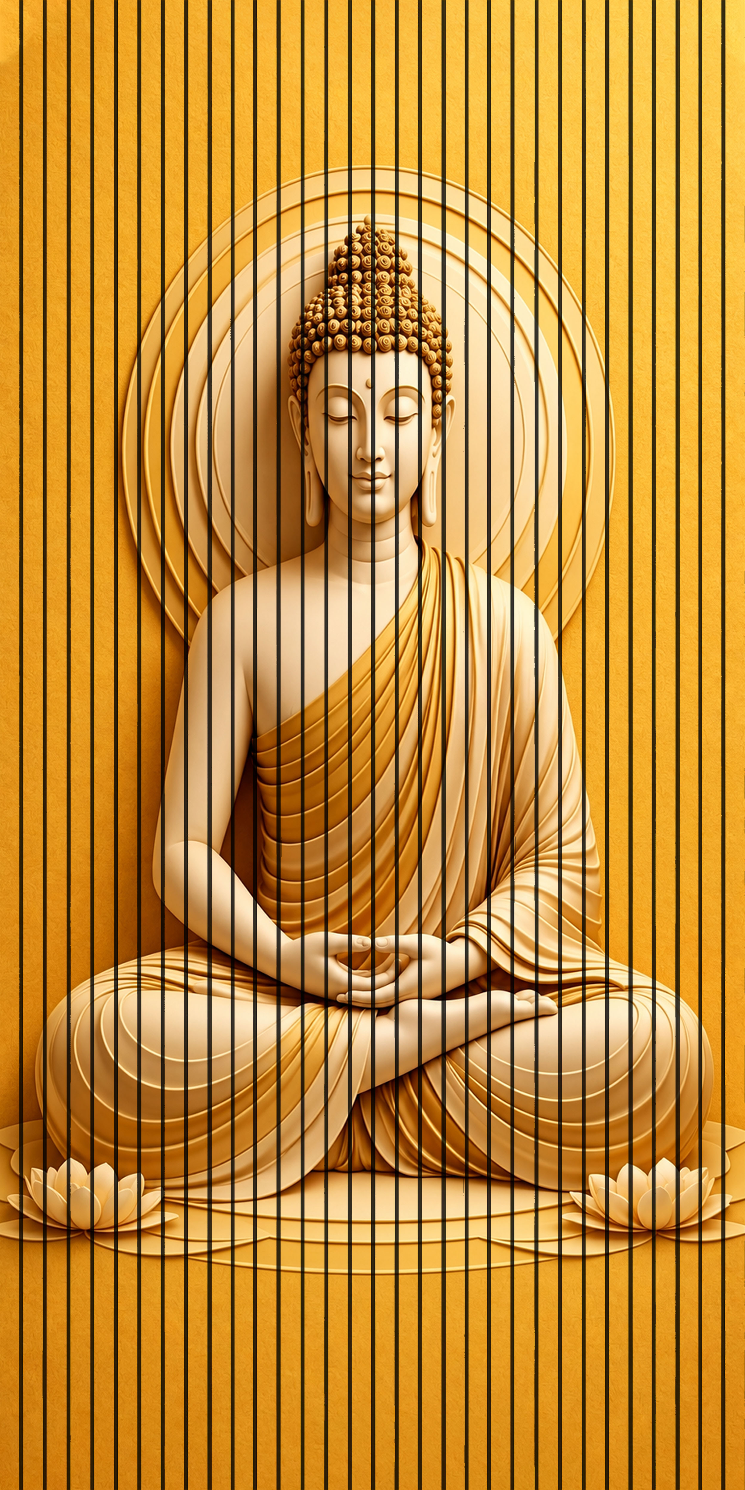7D Fluted Panel – 7D-180 | Budha in Meditation Textured Wall Panel | Textured Finish