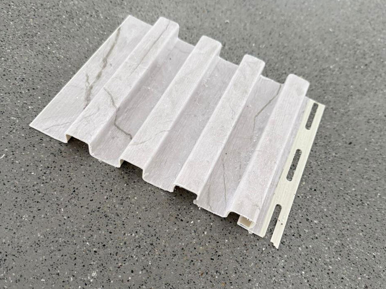 Designer Soffit Panel – Greyish White Textured Finish | SP-016