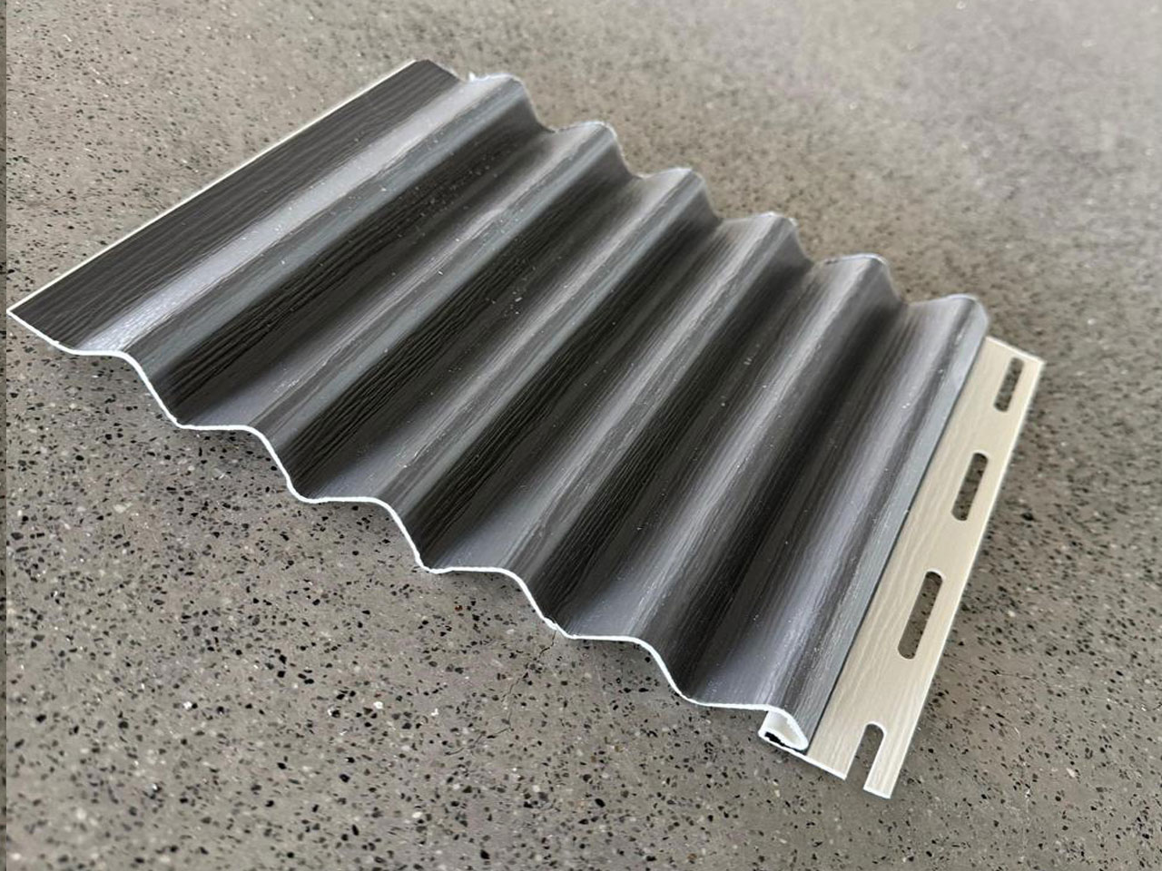 Wave Pattern Soffit Panel – Dark Cement Textured Finish | SP-021