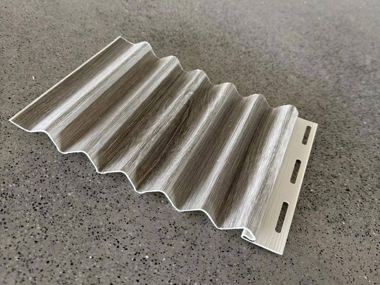 Wave Pattern Soffit Panel – Light Gray Textured Finish | SP-022