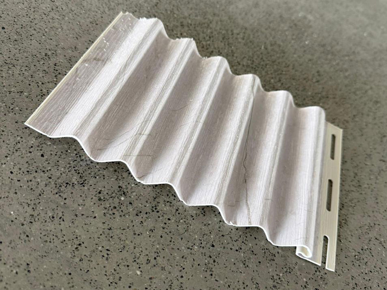 Wave Pattern Soffit Panel – White Marble Unique Textured Finish | SP-024