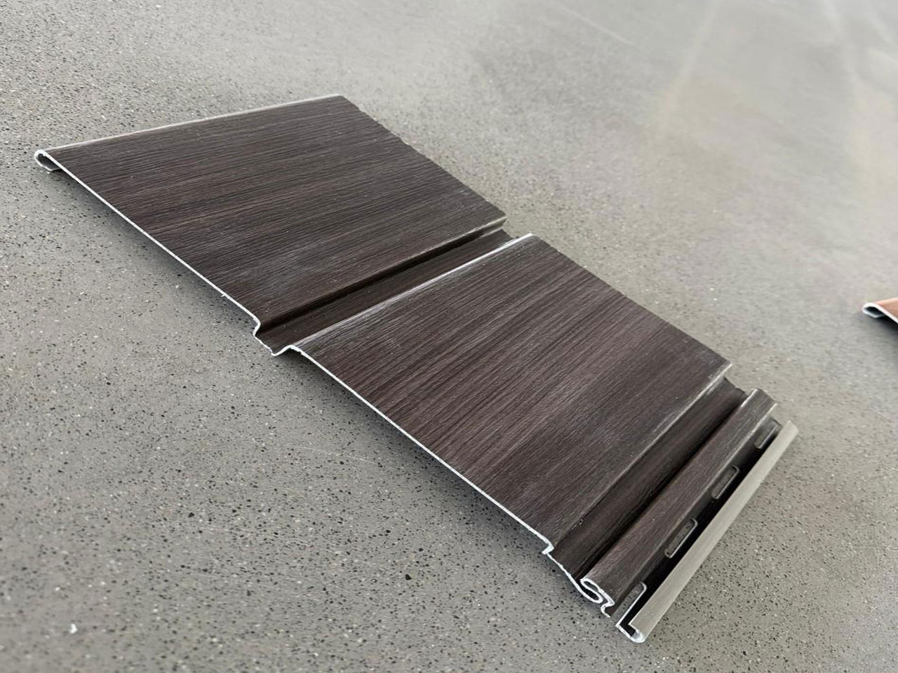 2 Line Soffit Panel – Dark Wood | Model SP-036
