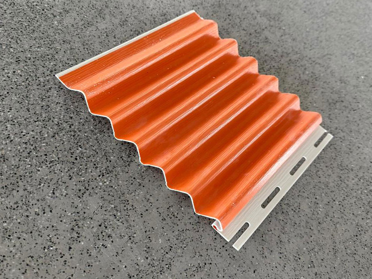 Wave Pattern Soffit Panel – Orange Textured Finish | SP-009