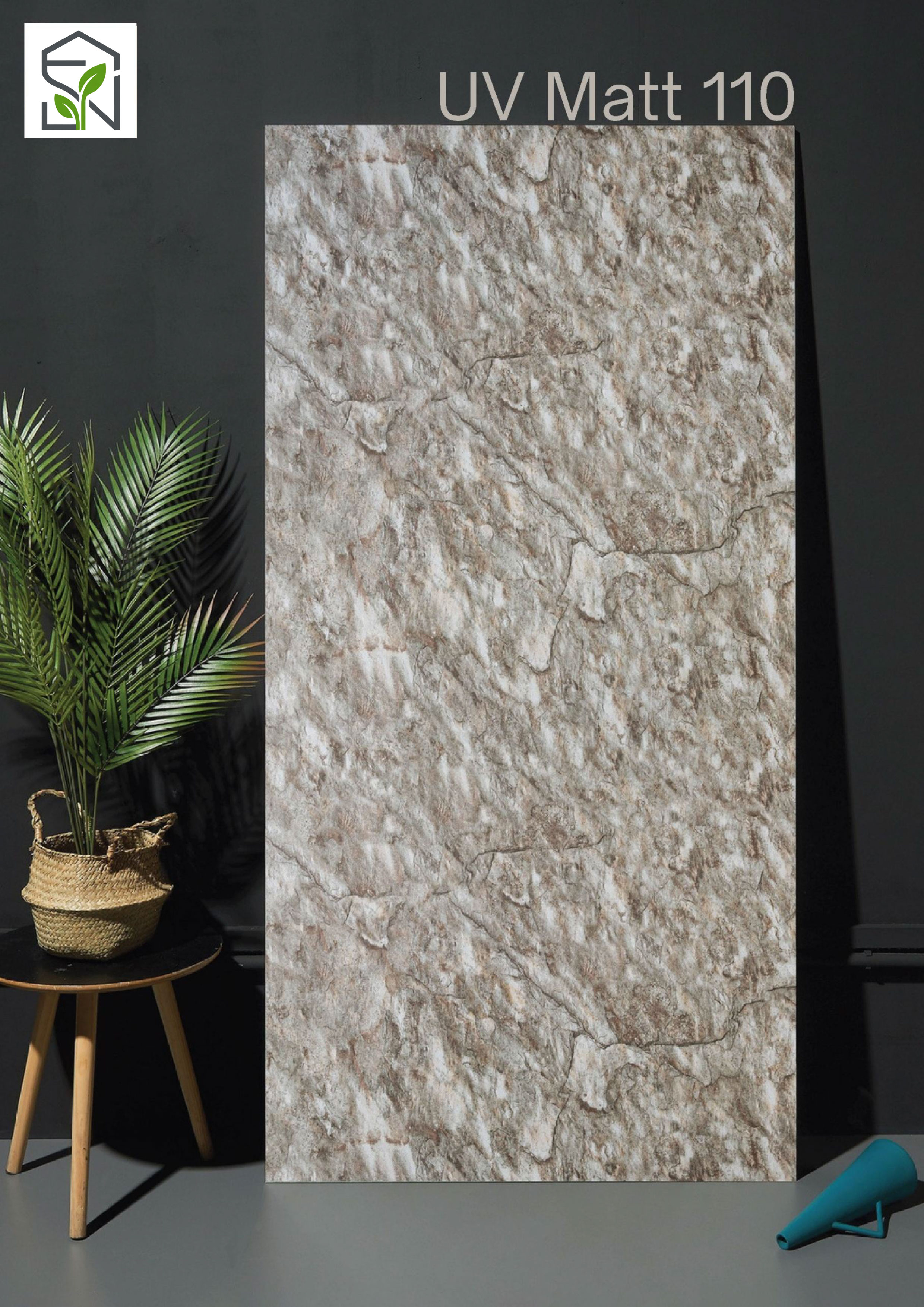 UV Marble Sheet Matt Finish – UV Matt-110 | Abstract Dark Grayish Net Marble