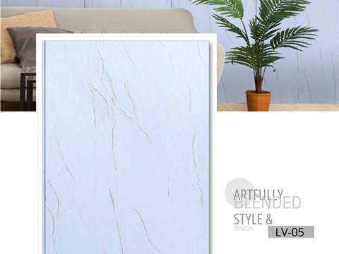 PVC Panel 4KG – 12 Inch Light Blueish with Marble Touch | PVC Interiors LV-05