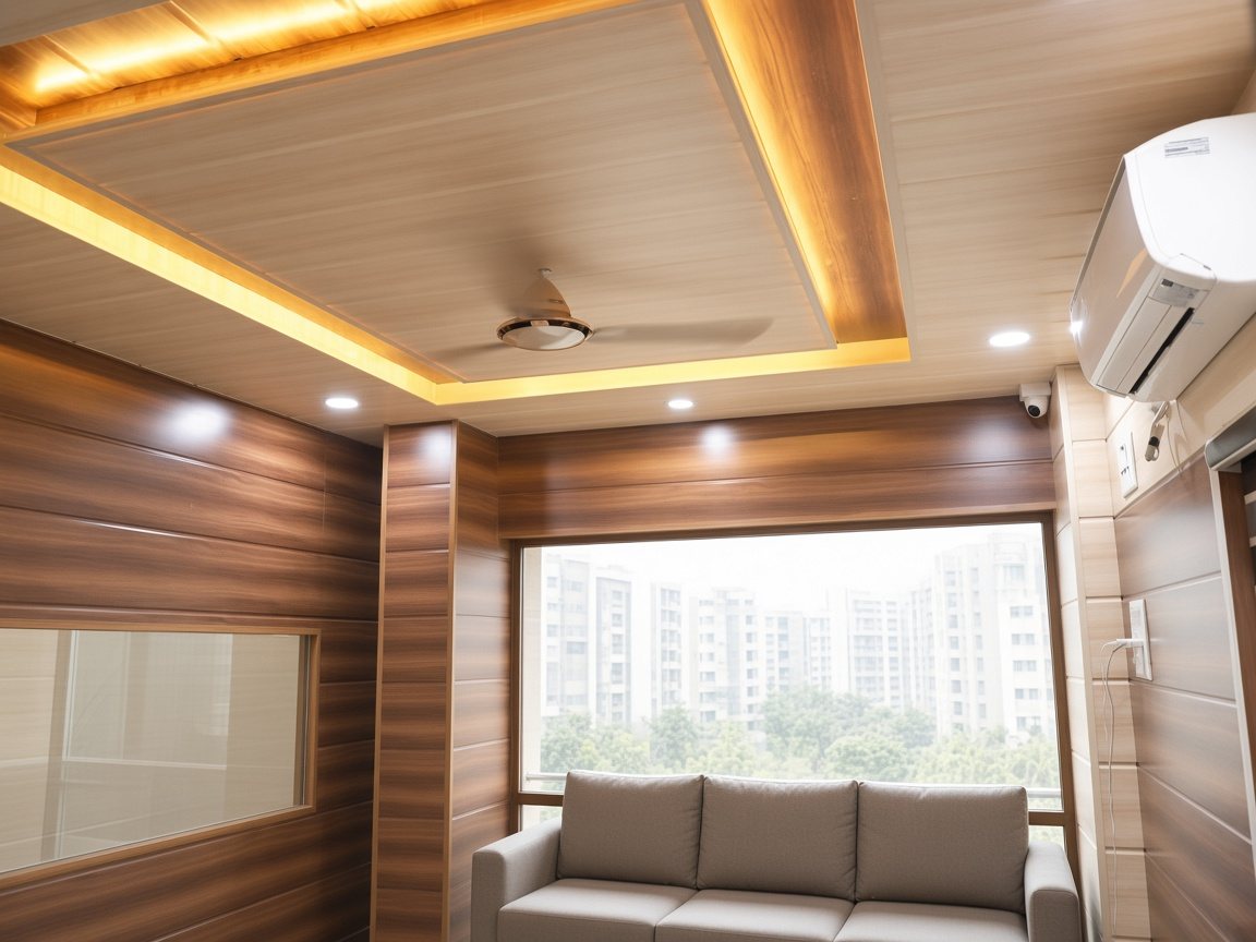 PVC False Ceiling in a room