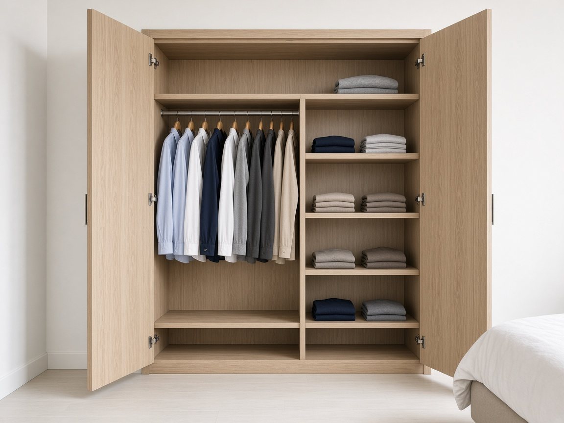 Open PVC Wardrobe with hanging and shelf storage